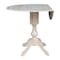 International Concepts Round 42 in Rd Dual Drop Leaf Pedestal Table, 36.3 inH, Unfinished, Ready to Finish, 42 in W, 42 in L K-42DPT-11P - alternate 3